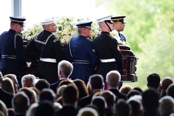 Mourners gather at Nancy Reagan funeral.