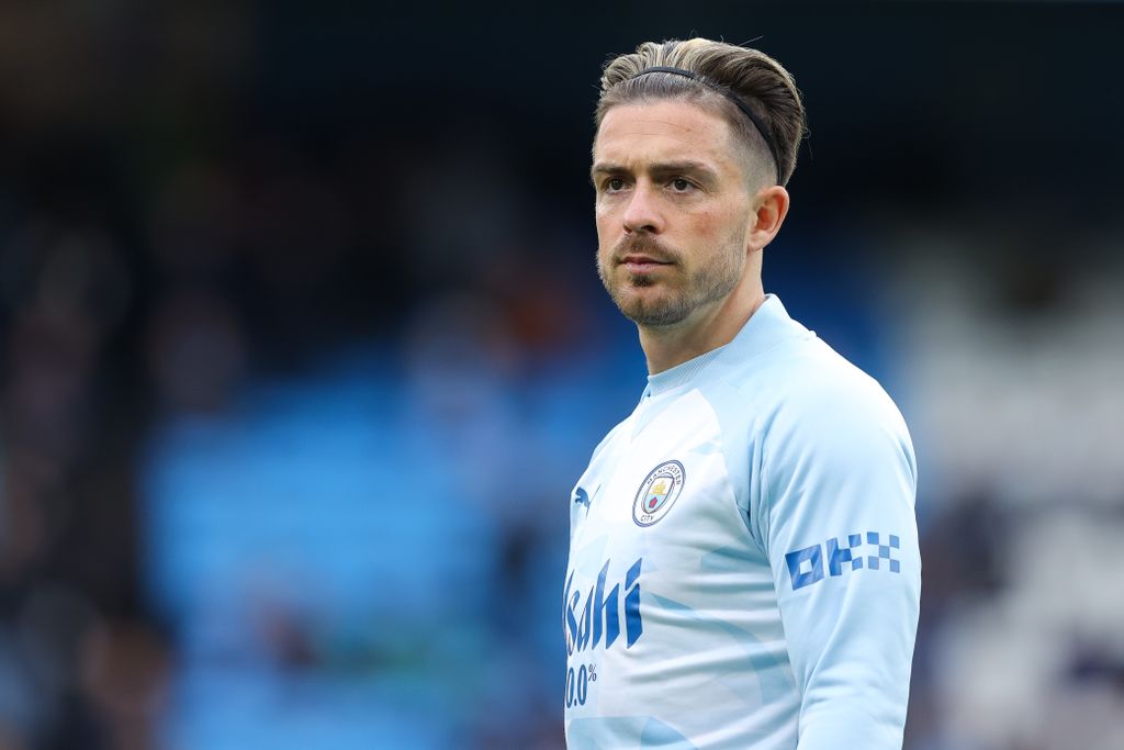 Jack Grealish in action for Manchester City against Wolves in the Premier League in May 2024.