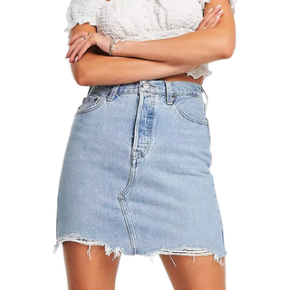 Levis High Rise Deconstructed Iconic Skirt 