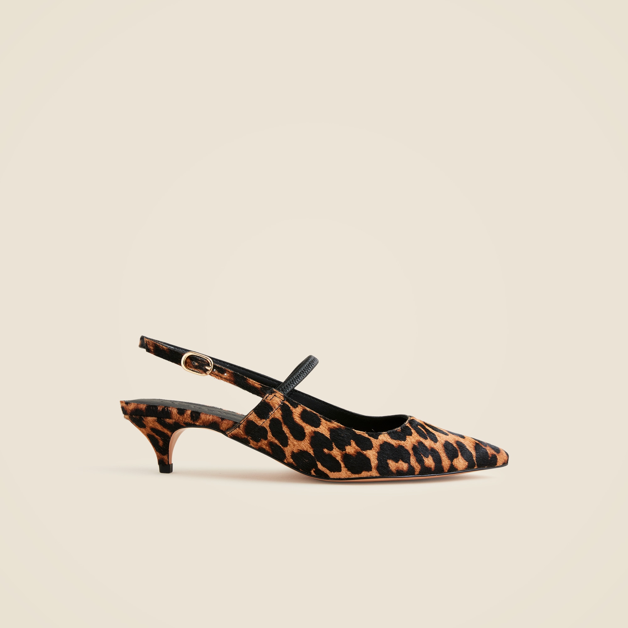 Robin Slingback Kitten Heels in Printed Calf Hair