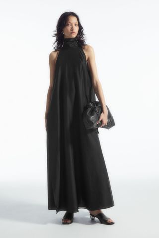 Halterneck A-Line Maxi Dress