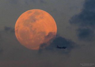 Moon and Plane