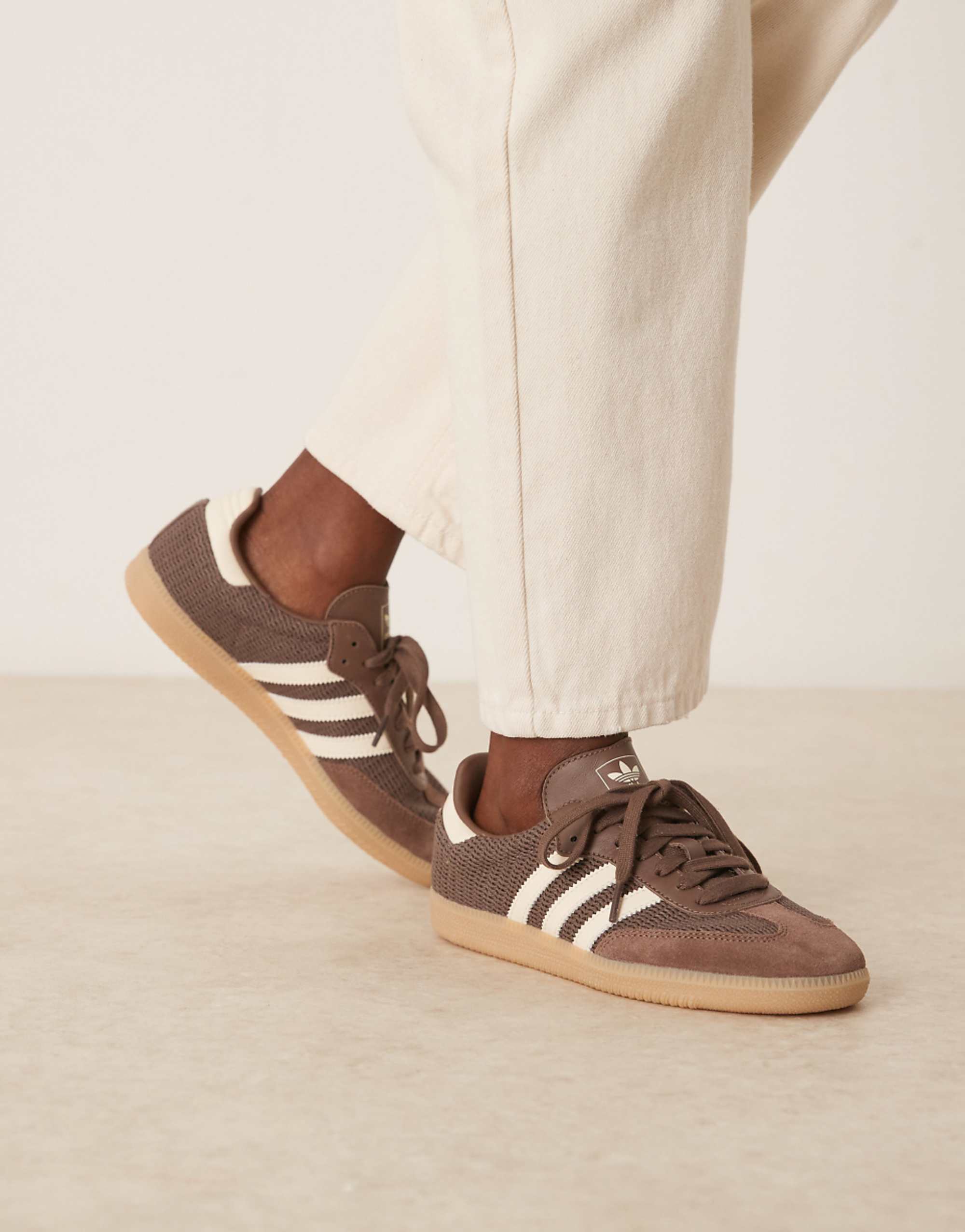 Adidas Originals Samba Og Trainers in Brown Crochet and Cream
