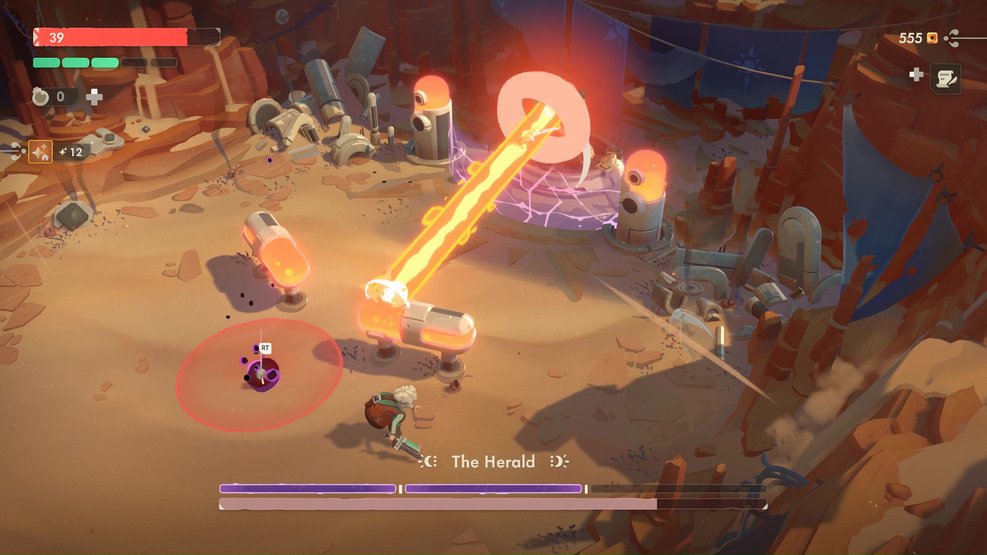 Fighting through Kalina and its boss in Moonlighter 2
