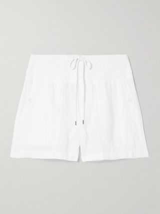 Kurz geschnittene Leinenshorts aus Baumwolljersey