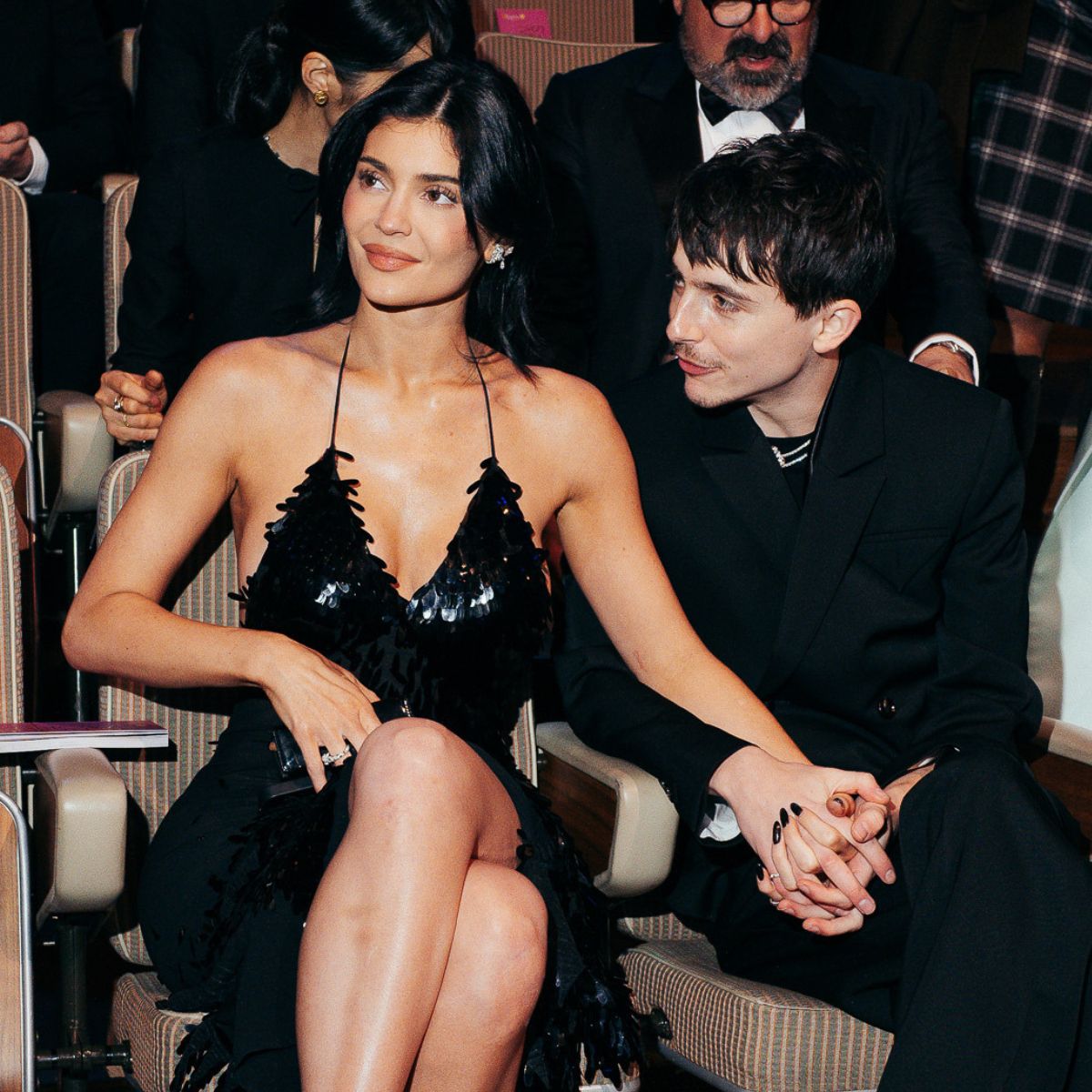 Kylie Jenner and Timothée Chalamet attend the 2025 BAFTA Film Awards