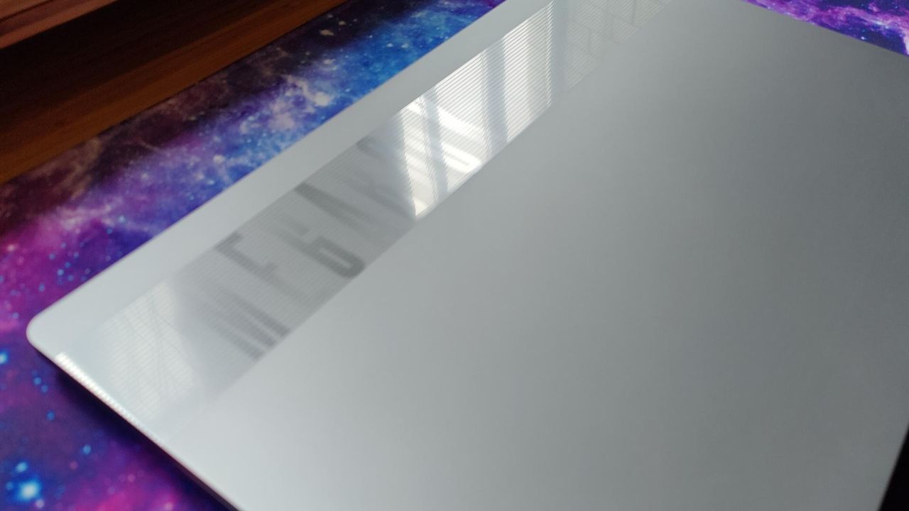 Tecno Megabook T1- close up of laptop closed.