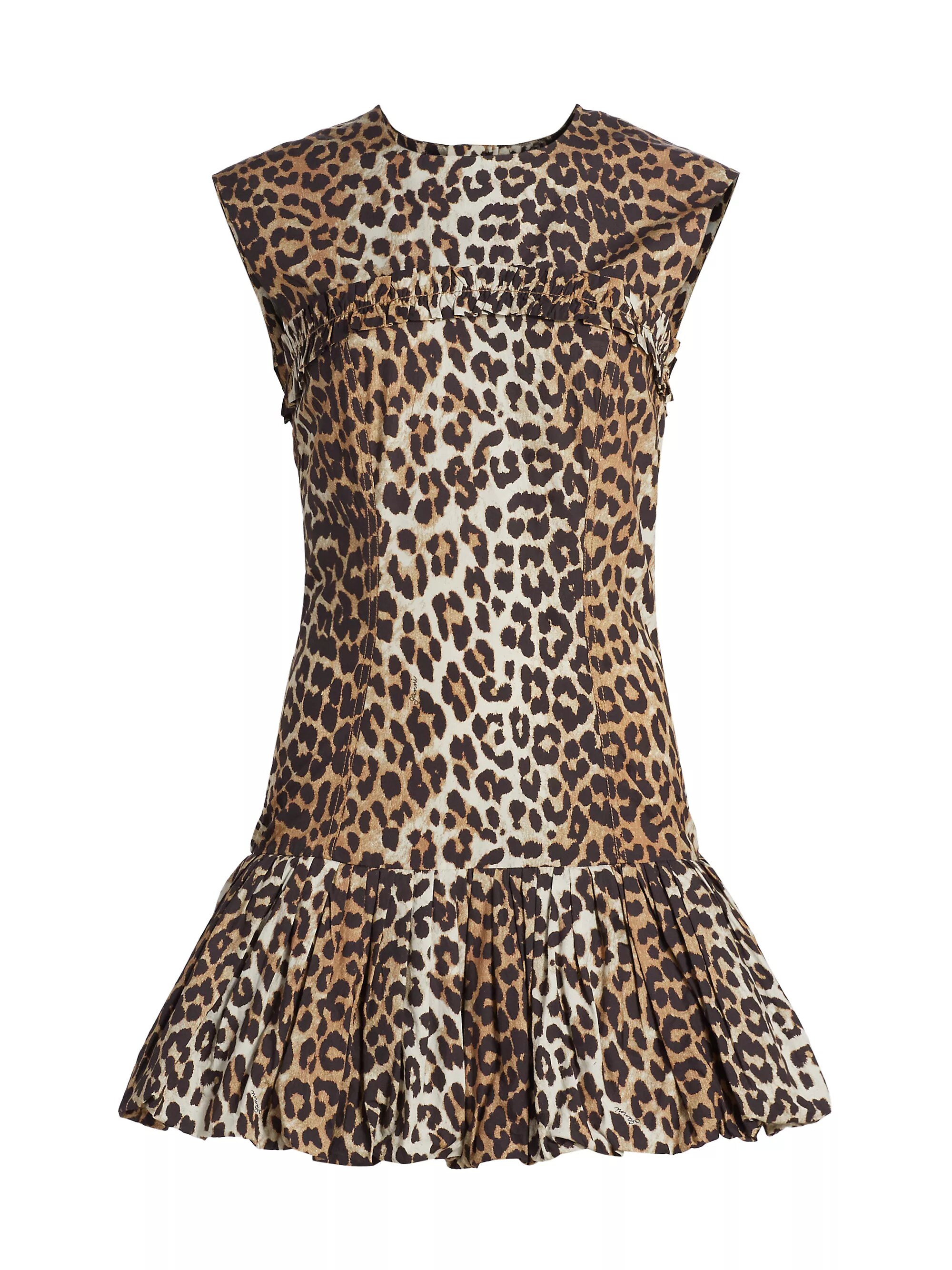 Leopard-Print Cotton Corset Minidress