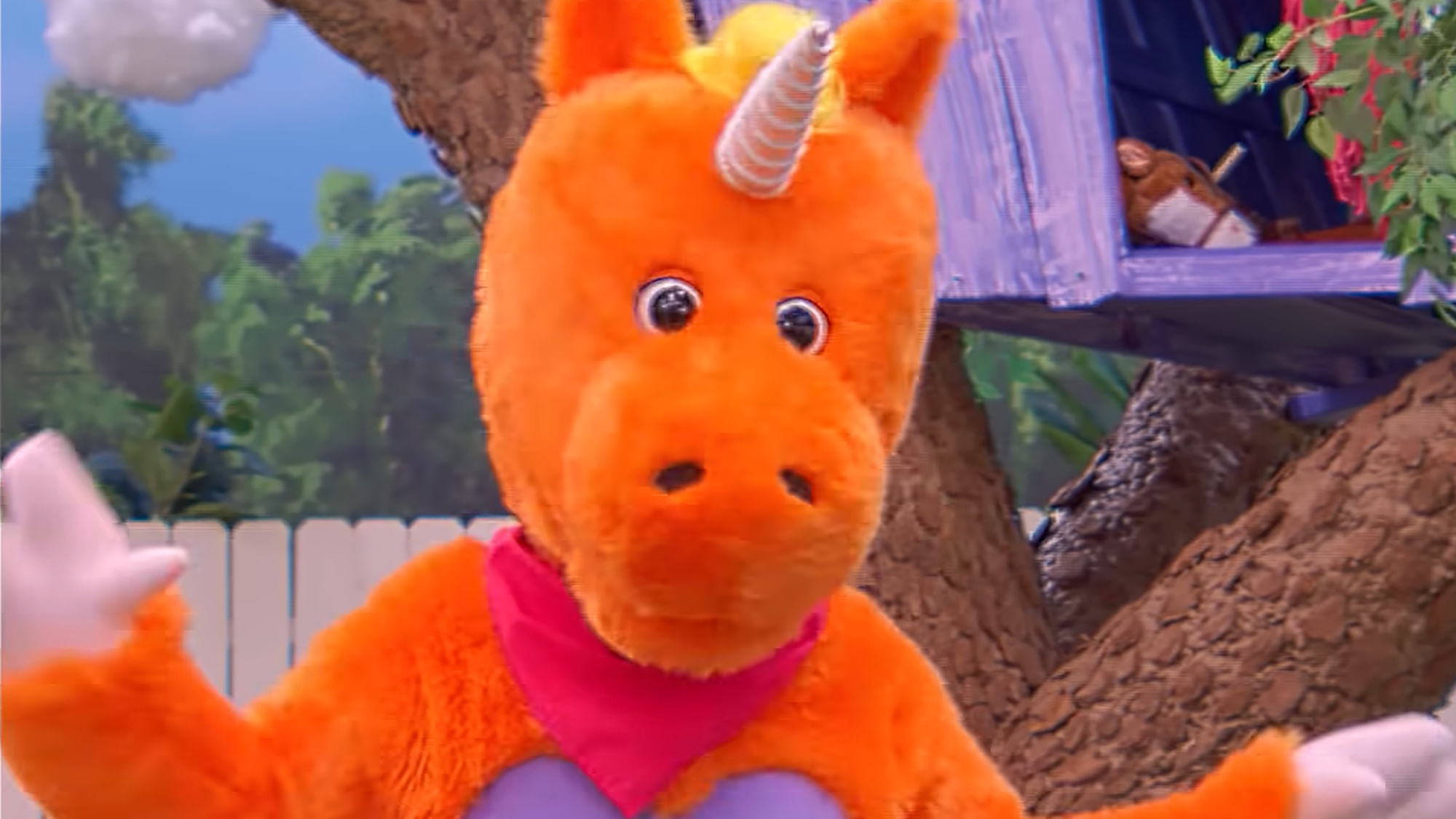 Buddy the Unicorn is shown in the trailer for Buddy.