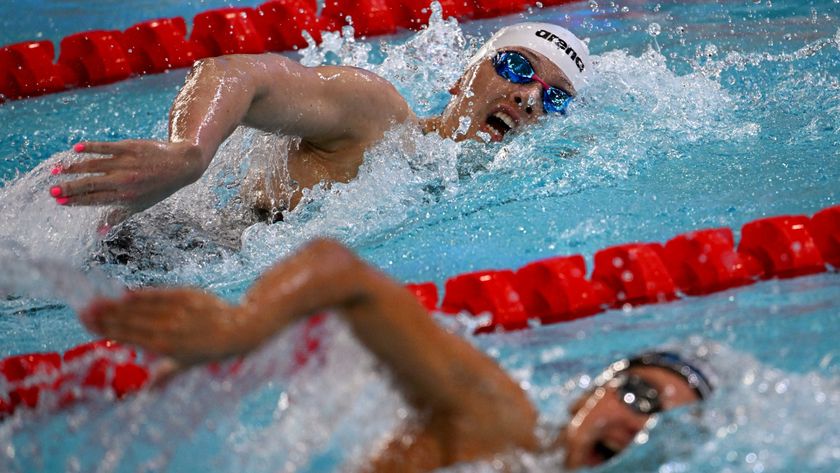 Swimmers during the 25m World Aquatics Championships Short Course Swimming