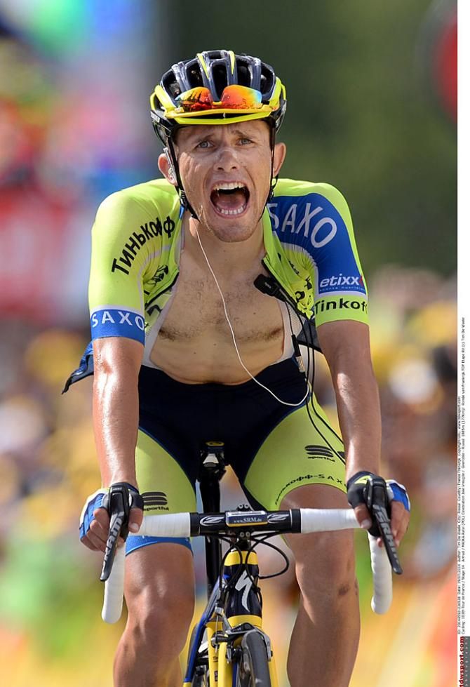 Rafal Majka (Saxo-Tinkoff) rides to a stage 14 win in the mountains.