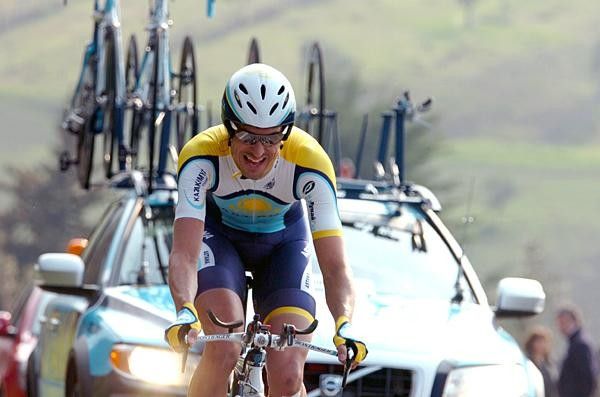 Andreas Kl&ouml;den (Astana) had to get out the aero position on a few occasions, like the others in a tough time trial.