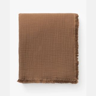 brown waffle throw blanket