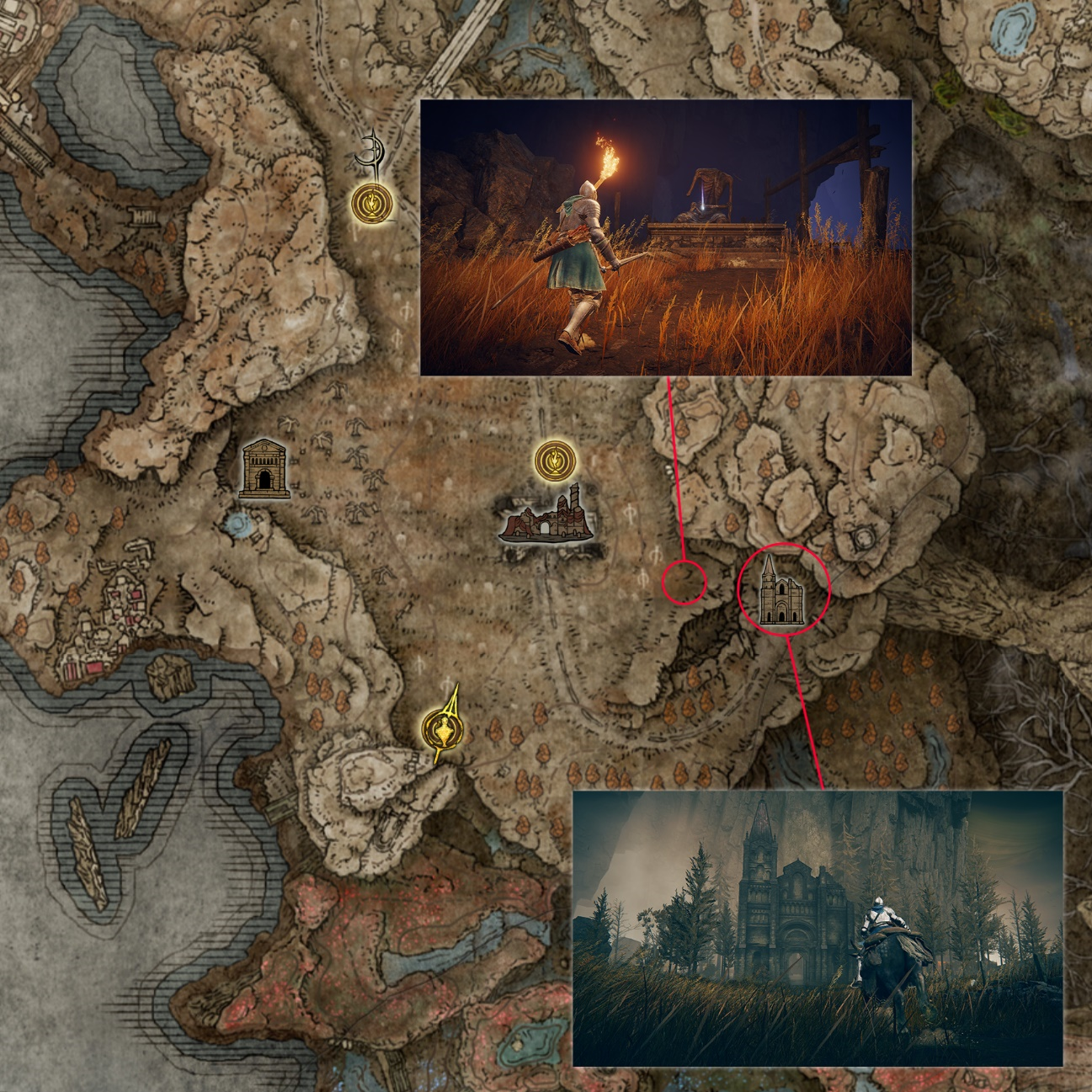 A map posted by FromSoftware to Steam that details the locations of Scadutree Fragments and a set of Revered Spirit Ashes.