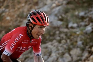 Team Arkea Samsic rider Colombias Nairo Quintana rides during the 15th stage of the 107th edition of the Tour de France cycling race 175 km between Lyon and Grand Colombier on September 13 2020 Photo by KENZO TRIBOUILLARD AFP Photo by KENZO TRIBOUILLARDAFP via Getty Images