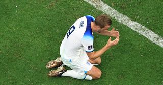 USA give England reality check: FFT's 10th game in five days ends in stalemate: Harry Kane of England reacts after a missed chance during the FIFA World Cup Qatar 2022 Group B match between England and USA at Al Bayt Stadium on November 25, 2022 in Al Khor, Qatar.