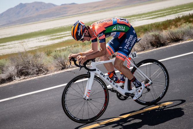 Filippo Zaccanti (Nippo-Vini Fantini) leads an early attack on stage 3 of the 2019 Tour of Utah
