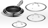 HexClad 6-Piece Hybrid Fry Pan Set