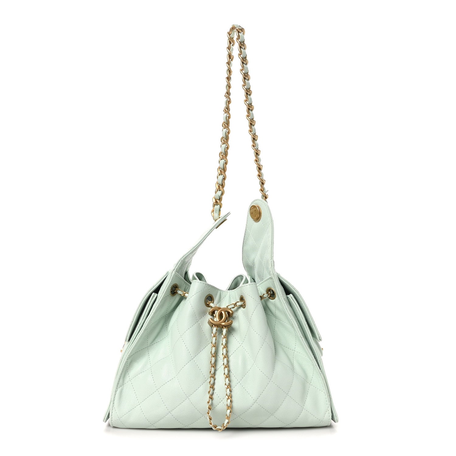 Chanel Caviar Quilted Small Chanel 25 Handbag Light Green