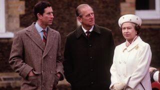 Prince Charles, Prince Philip the Duke of Edinburgh and the Queen