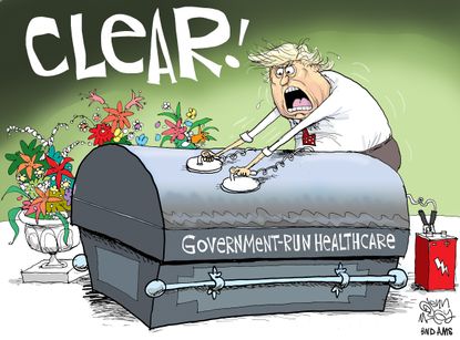 Political Cartoon U.S. Resurrect government-run health care dead GOP trump