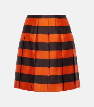 Striped Silk-Blend Miniskirt