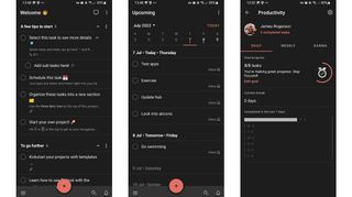 Screenshots showing Todoist on Android