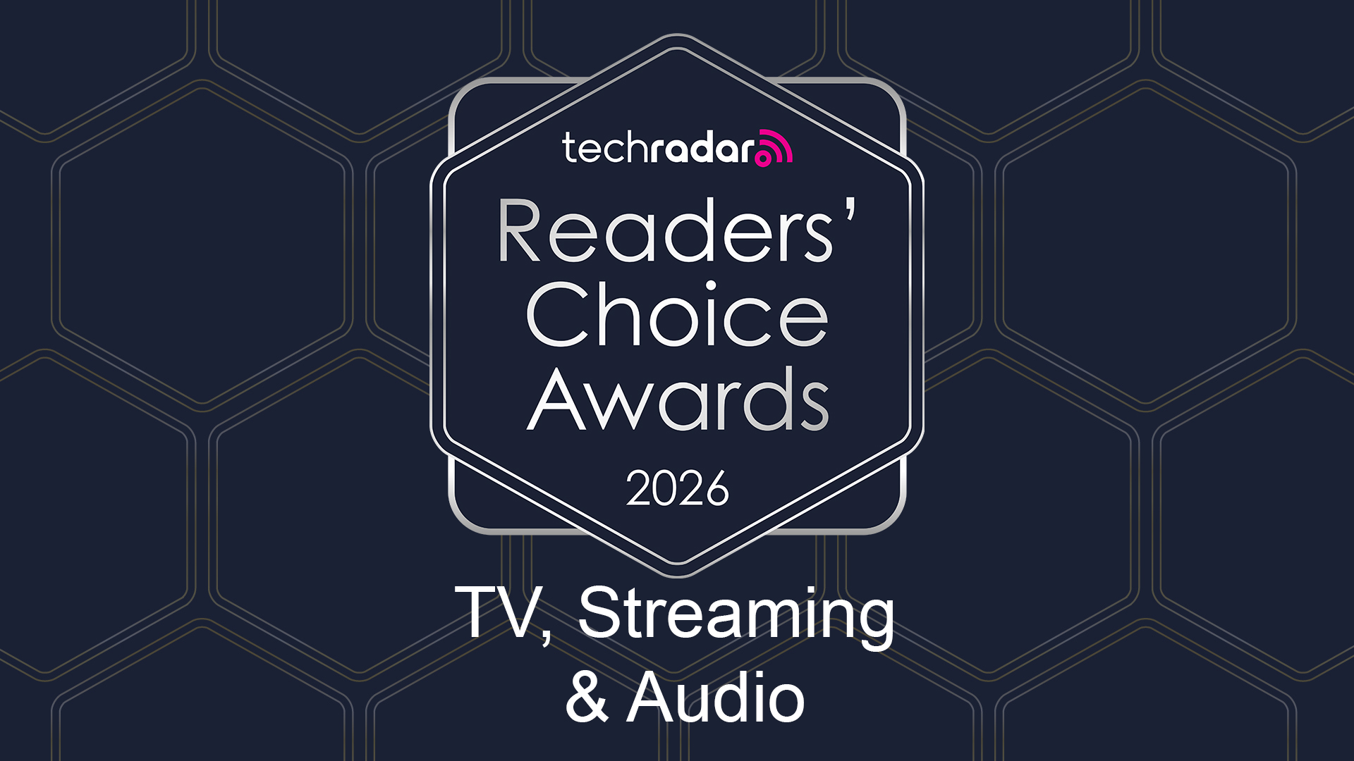The TechRadar Readers Choice Awards logo on a patterned background