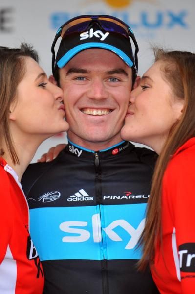 All smiles for Chris Sutton on the Kuurne-Brussel-Kuurne podium.