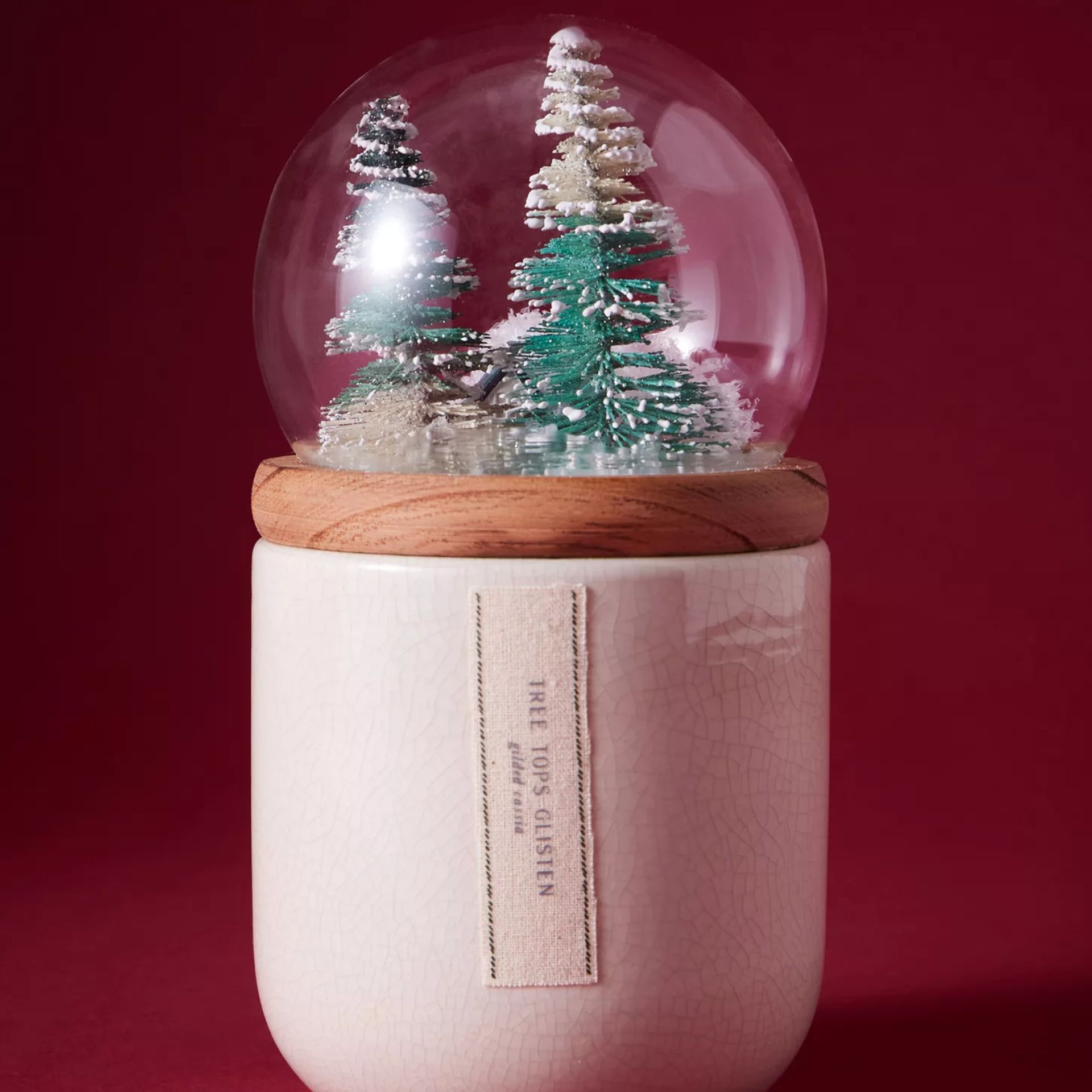 Anthropologie snow globe candle