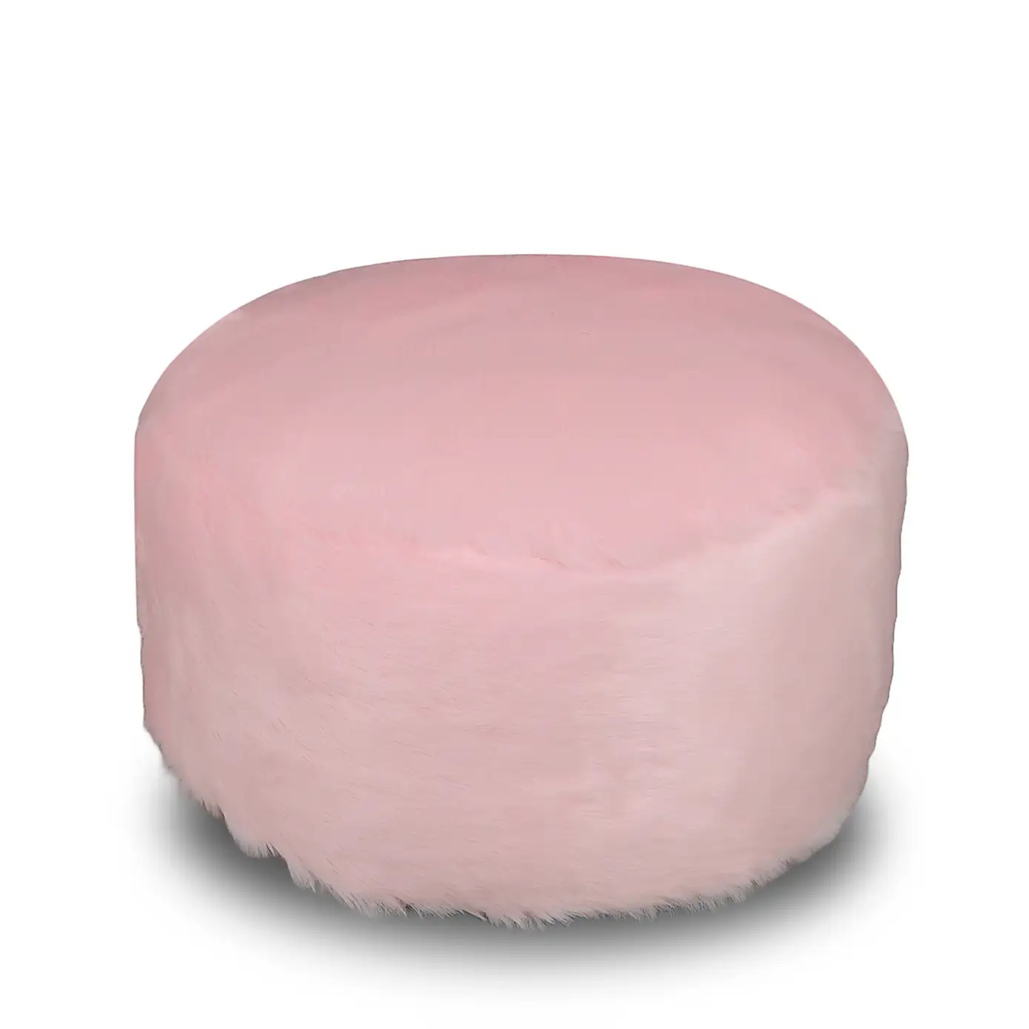 Dunelm Kaikoo Pink Faux Fur Footstool