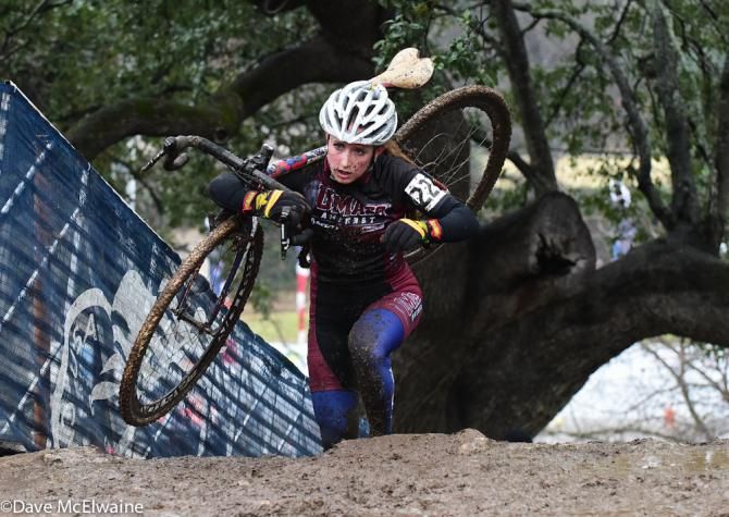 Women's collegiate racing at USA Cycling Cyclo-cross National Championships in Austin, Texas.