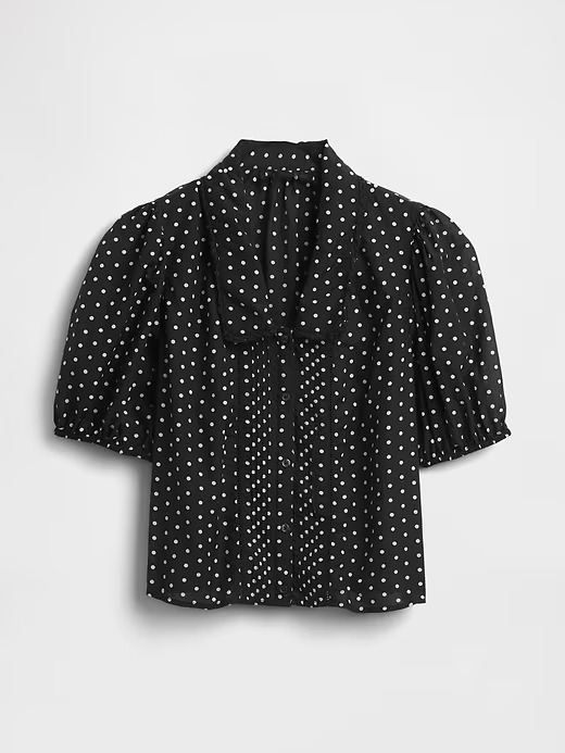 Gap, Puff-Sleeve Collared Top (Was $70) 