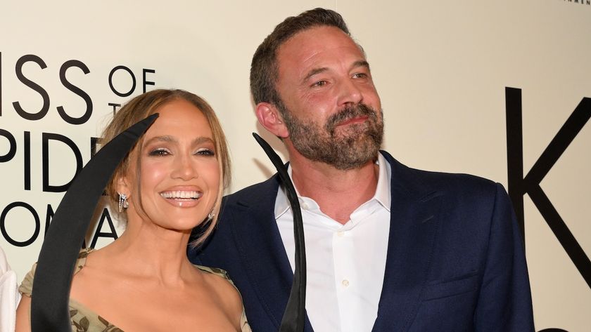 Jennifer Lopez and Ben Affleck smiling at the Kiss of the Spider Woman premiere
