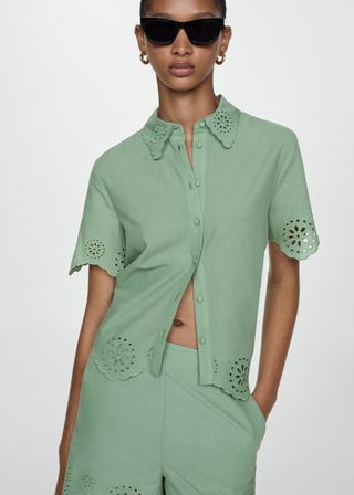 Embroidered Openwork Shirt