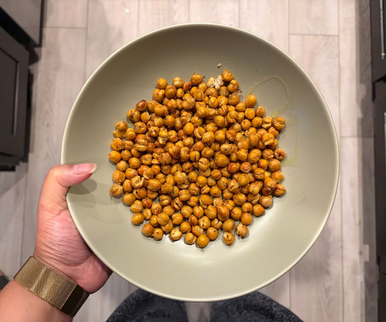 A plate of fried chickpeas