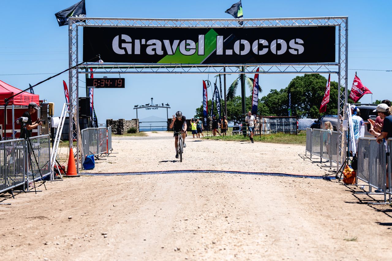 Julien Gagne wins the 150 'La Loca' event at the 2024 Gravel Locos