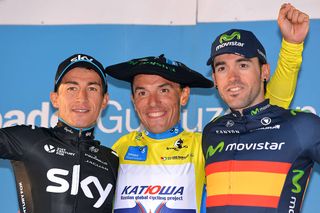Joaquim Rodriguez (Katusha) wins the Pais Vasco ahead of Sergio Henao (Team Sky) and Jon Jon Izagirre (Movistar)