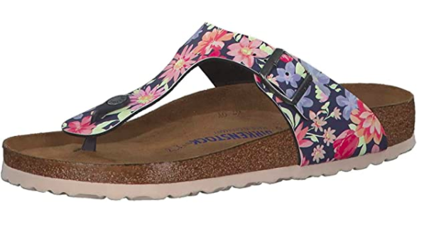 Birkenstock Women's Tongs Gizeh SFB Birko-Flor Supernatural Flower Navy Sandal