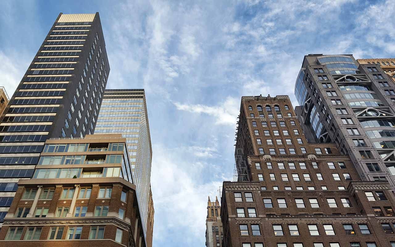 View of apartment and office towers in Midtown Manhattan, New York City