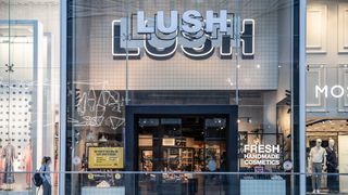 People seen inside Lush, a British cosmetics retailer shore in London