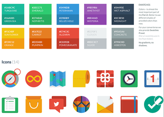 A variety of flat components to build a sleek looking website