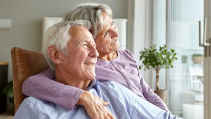 Senior couple enjoying a peaceful moment at home 