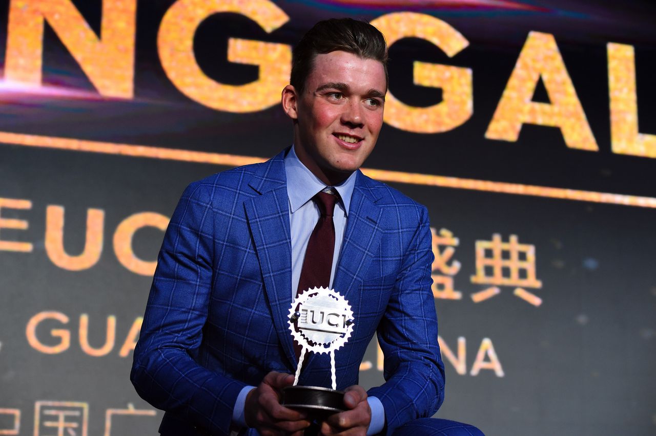 World champion Mads Pedersen (Denmark) at the UCI Cycling Gala in Guilin
