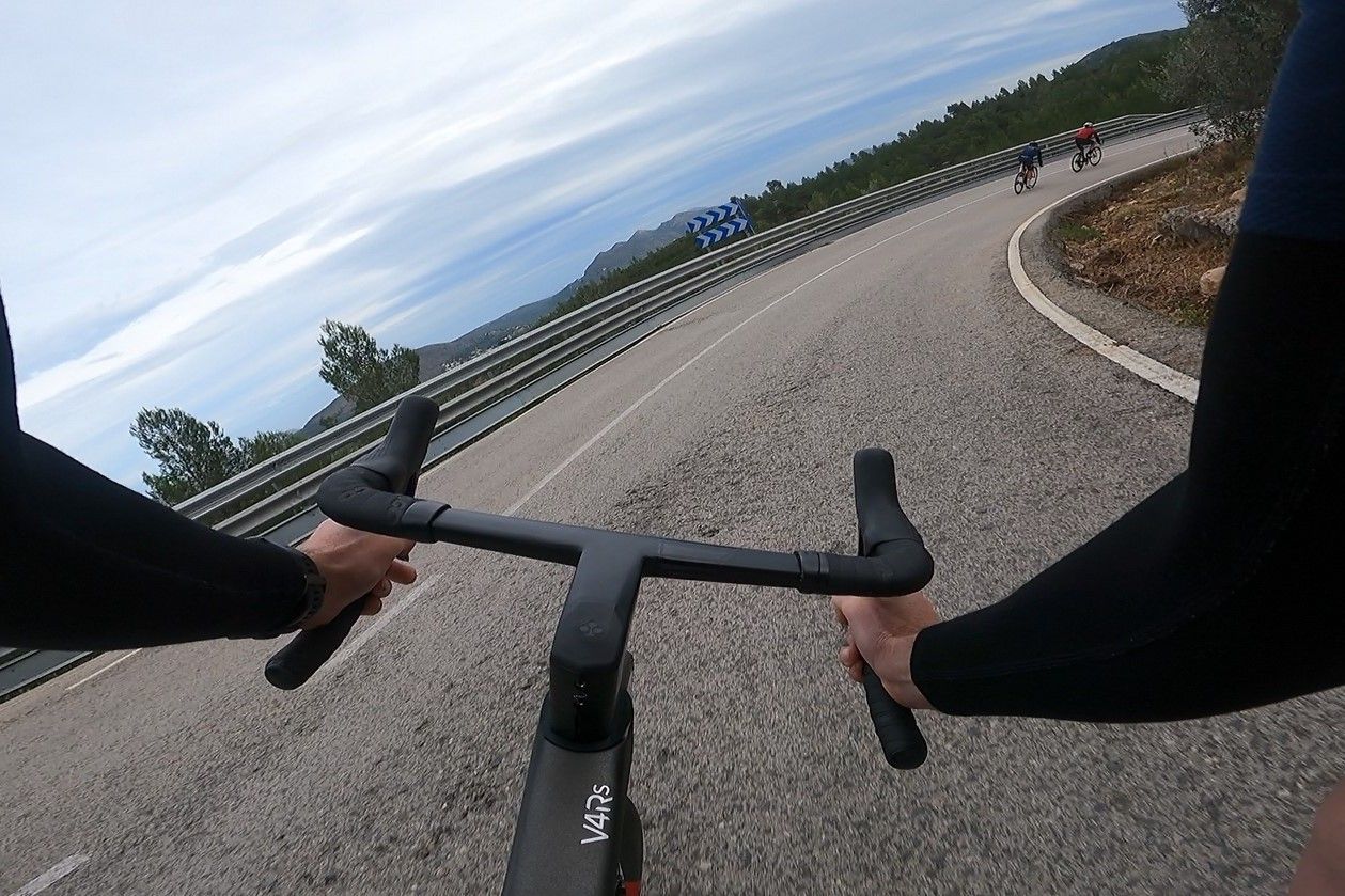 Colnago V4RS view from behind the bars