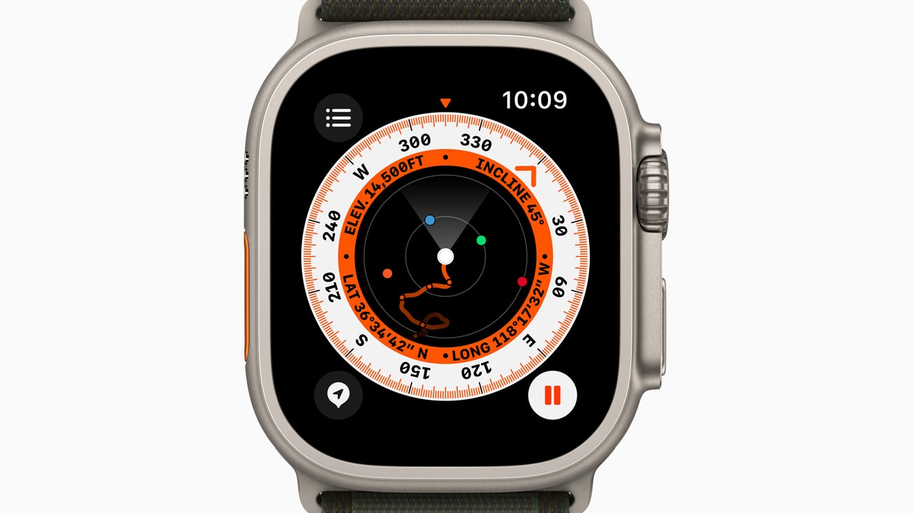 Apple Watch Ultra with new compass app