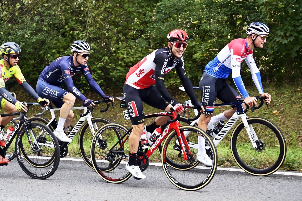 De Brabantse Pijl 2020 La Fleche Brabanconne 60th Edition Leuven Overijse 197km 07102020 Jasper De Buyst BEL Lotto Soudal Mathieu Van Der Poel NED Alpecin Fenix photo Nico VereeckenPNBettiniPhoto2020