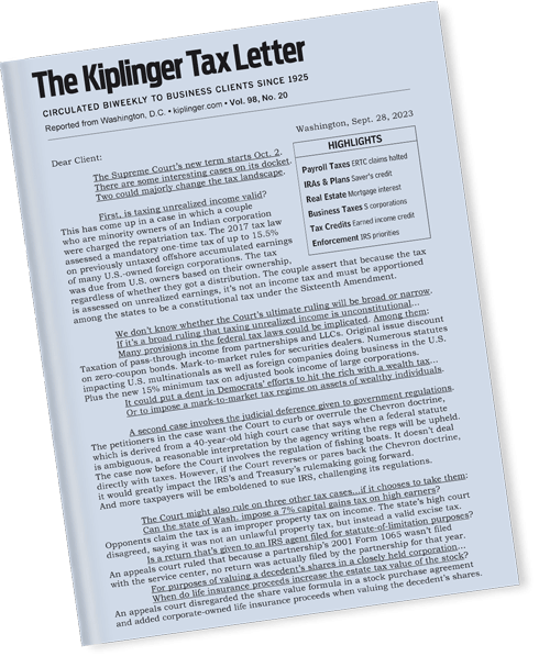Subscribe to The Kiplinger Tax Letter
