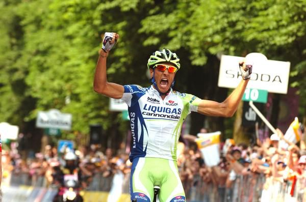 Eros Capecchi (Liquigas-Cannondale) won stage 18 of the Giro d'Italia