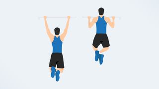 an illo of a man doing a pull up